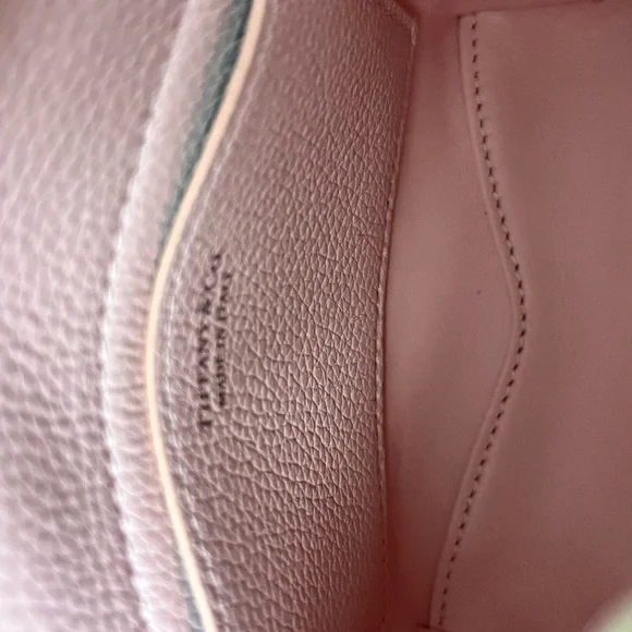 Tiffany & Co. Soft Pink Leather Mini Bag with Heart Charm Chain